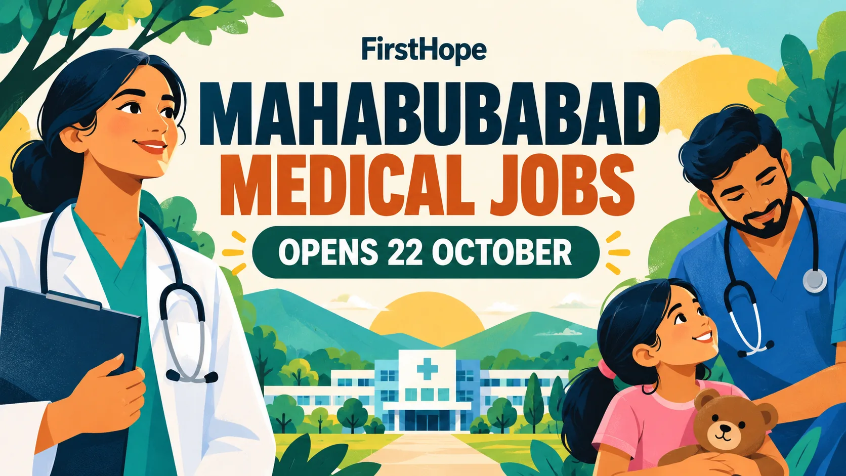 MAHABUBABAD MEDICAL JOBS — OPENS 22 OCTOBER. FirstHope career and exam update.
