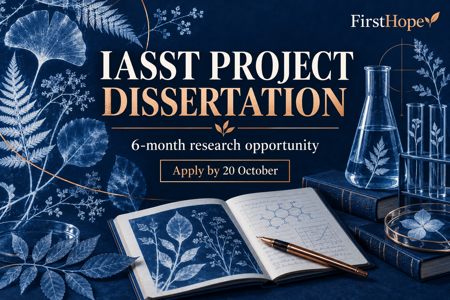 IASST, Guwahati iasst project dissertation cover, with 6-month research opportunity and application date text.