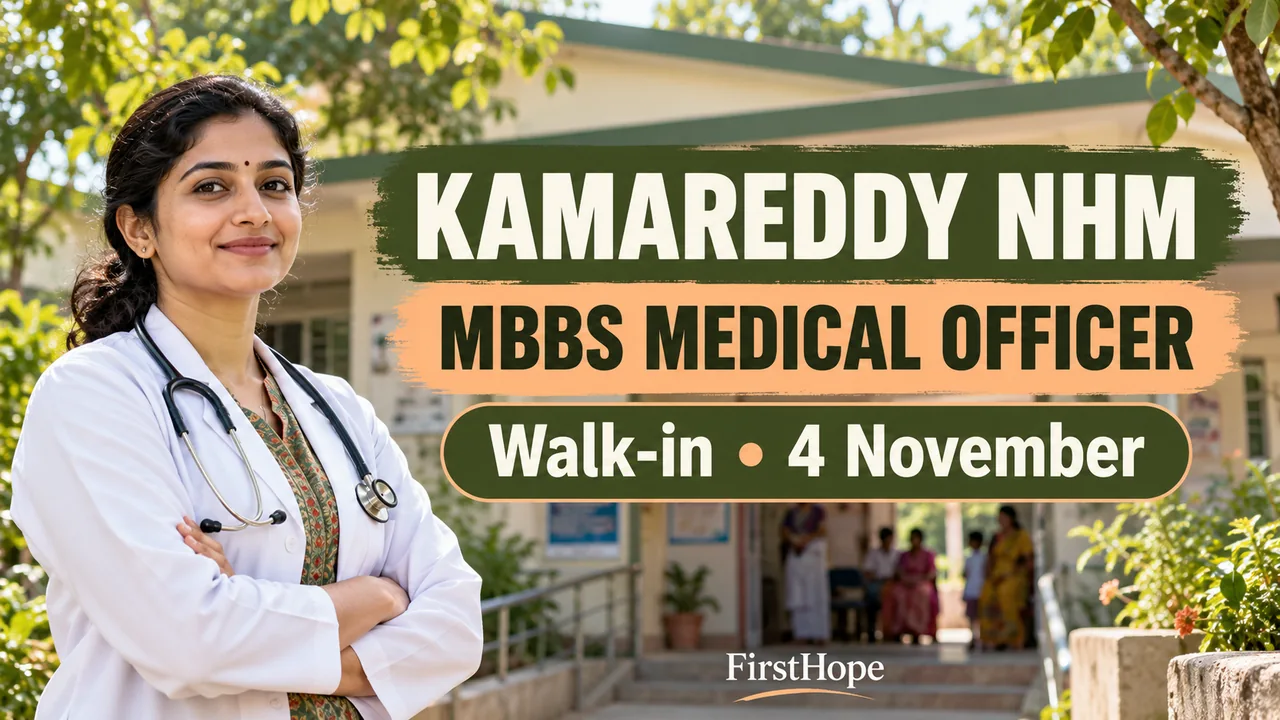Kamareddy Medical Officer 2026: MBBS Post, 4 November Walk-In — FirstHope career update