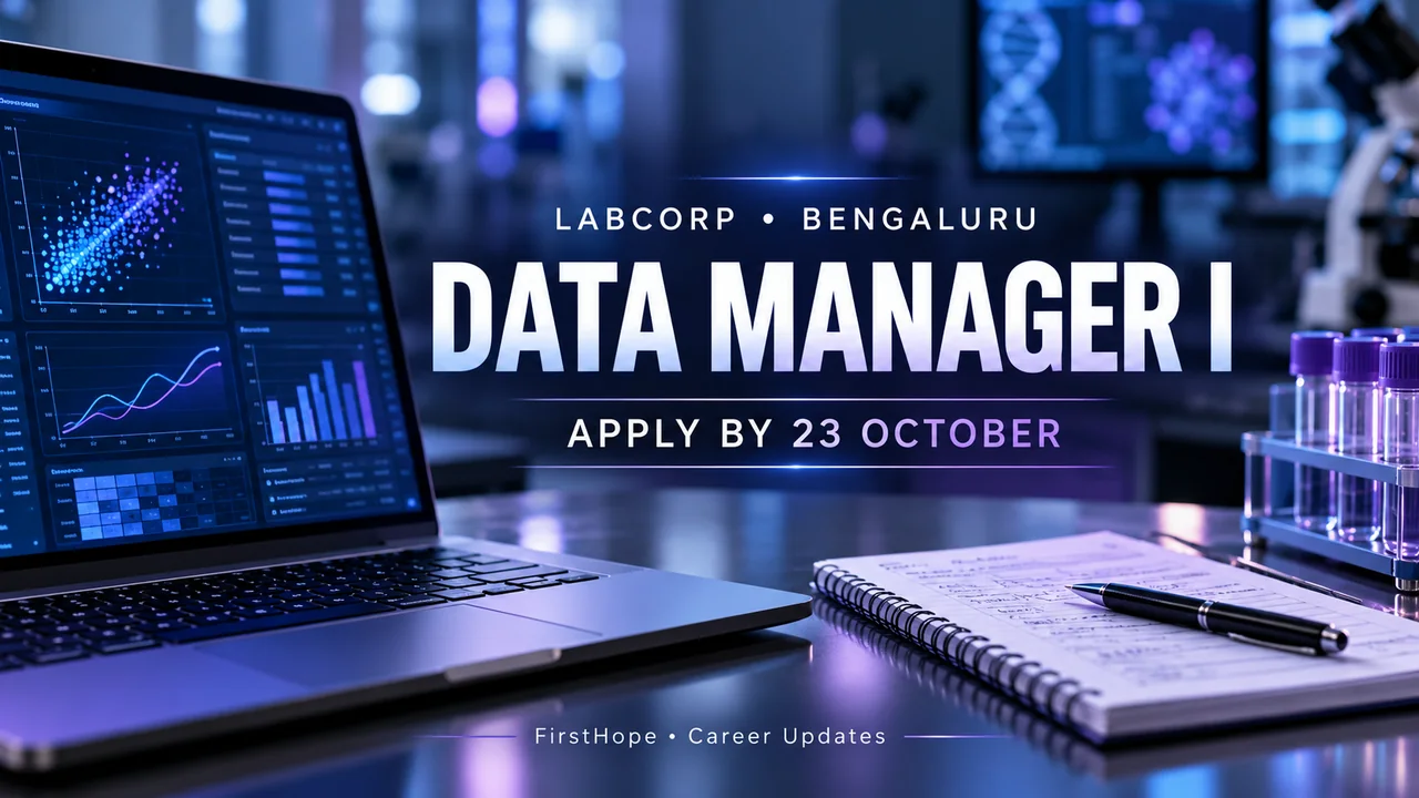 Labcorp Data Manager I Job 2026: Bengaluru, Apply by 23 October — FirstHope career update