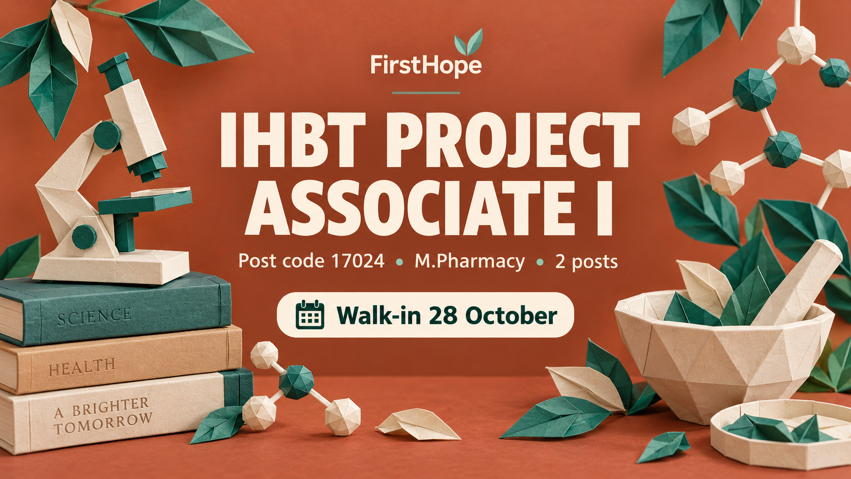 CSIR-IHBT, Palampur ihbt project associate i cover, with Post code 17024 • M.Pharmacy • 2 posts and interview date text.