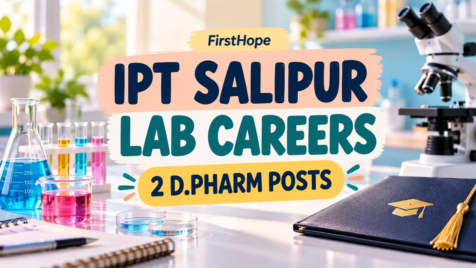 IPT SALIPUR LAB CAREERS — 2 D.PHARM POSTS. FirstHope career and exam update.