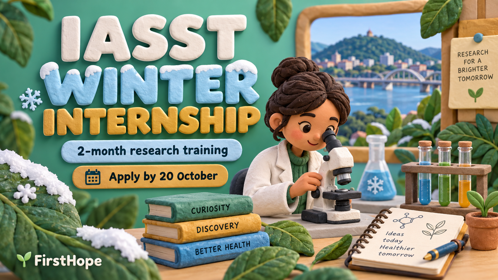 IASST, Guwahati iasst winter internship cover, with 2-month research training and application date text.