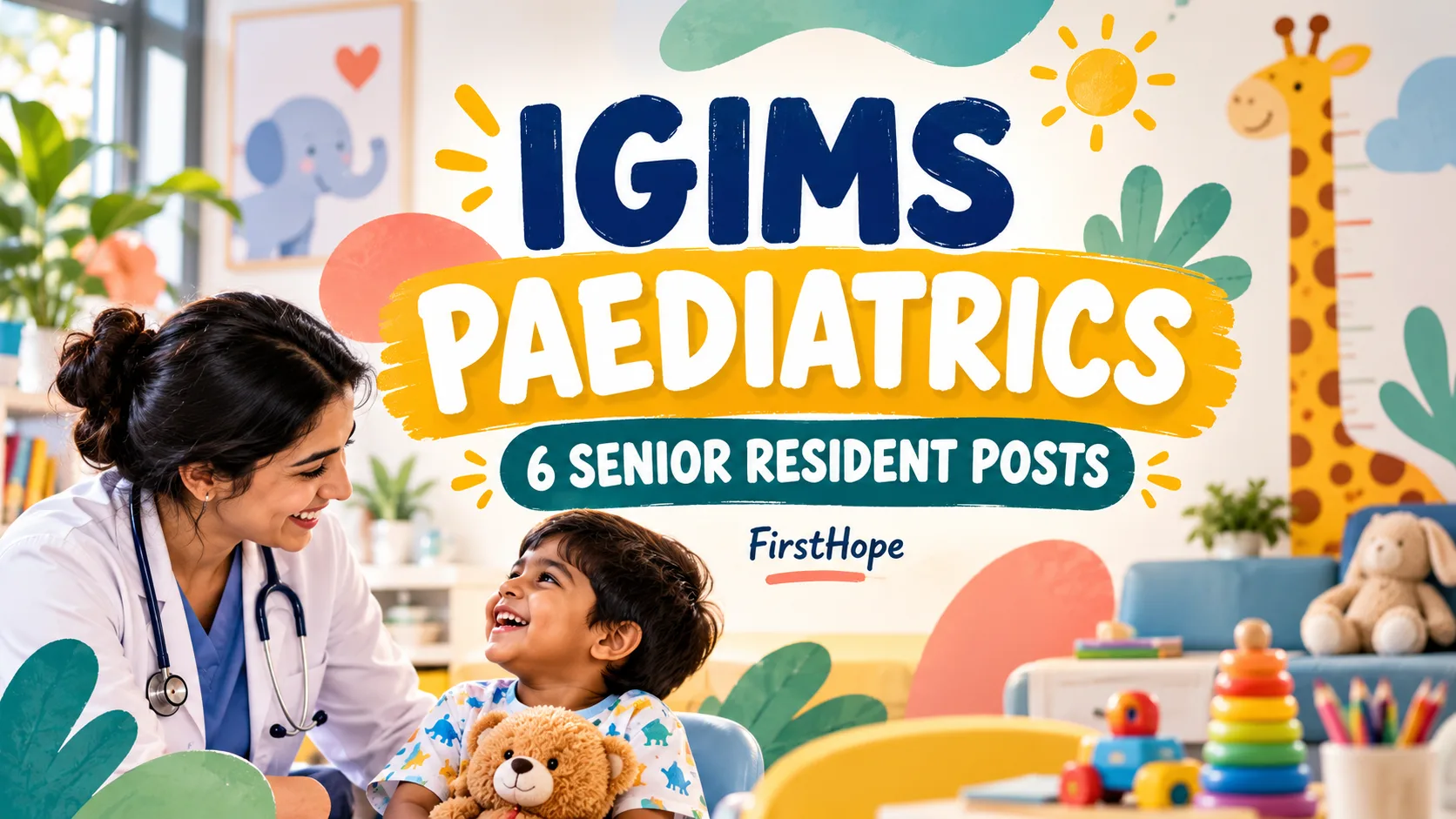 IGIMS PAEDIATRICS — 6 SENIOR RESIDENT POSTS. FirstHope career and exam update.