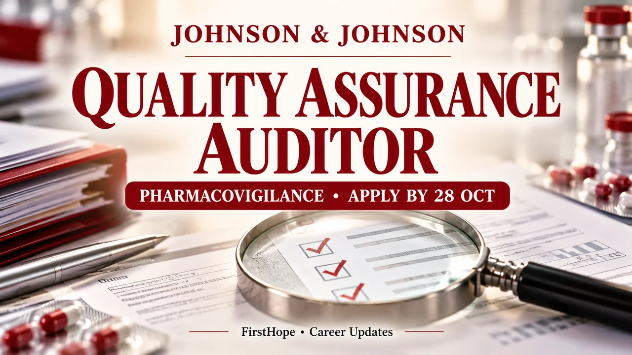 Johnson & Johnson PV Quality Auditor 2026: Mumbai Among Locations — FirstHope career update