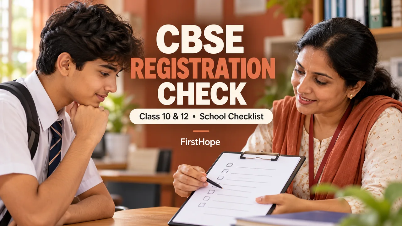 CBSE Board Exam 2027 Registration Check: Class 10 and 12 — FirstHope study guide cover