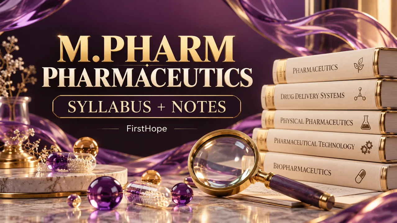 M.Pharm Pharmaceutics Syllabus PDF: Semesters 1 and 2 — FirstHope study and career guide.
