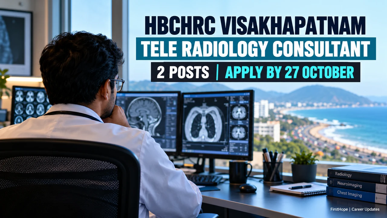 HBCHRC Visakhapatnam Tele Radiology Consultant cover with a diagnostic workstation and two openings.