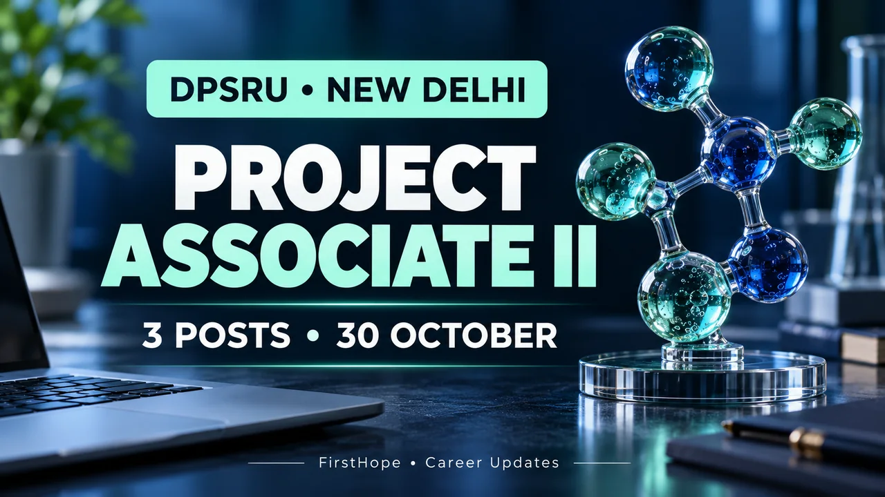 DPSRU Project Associate II 2026: 3 Posts, Pharmacy Routes and Walk-In — FirstHope career update