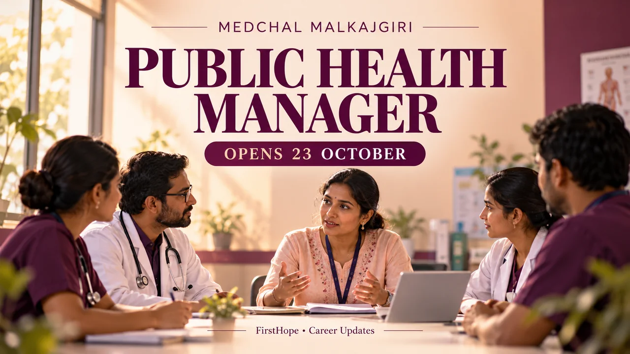 Medchal Public Health Manager 2026: Nursing Graduate Route, 1 Post — FirstHope career update