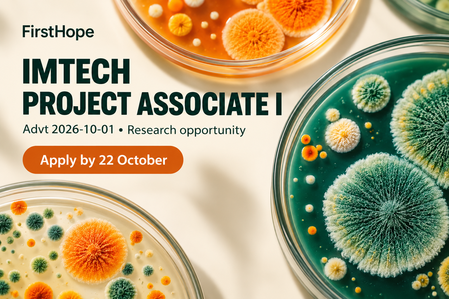 CSIR-IMTECH, Chandigarh imtech project associate i cover, with Advt 2026-10-01 • Research opportunity and application date text.