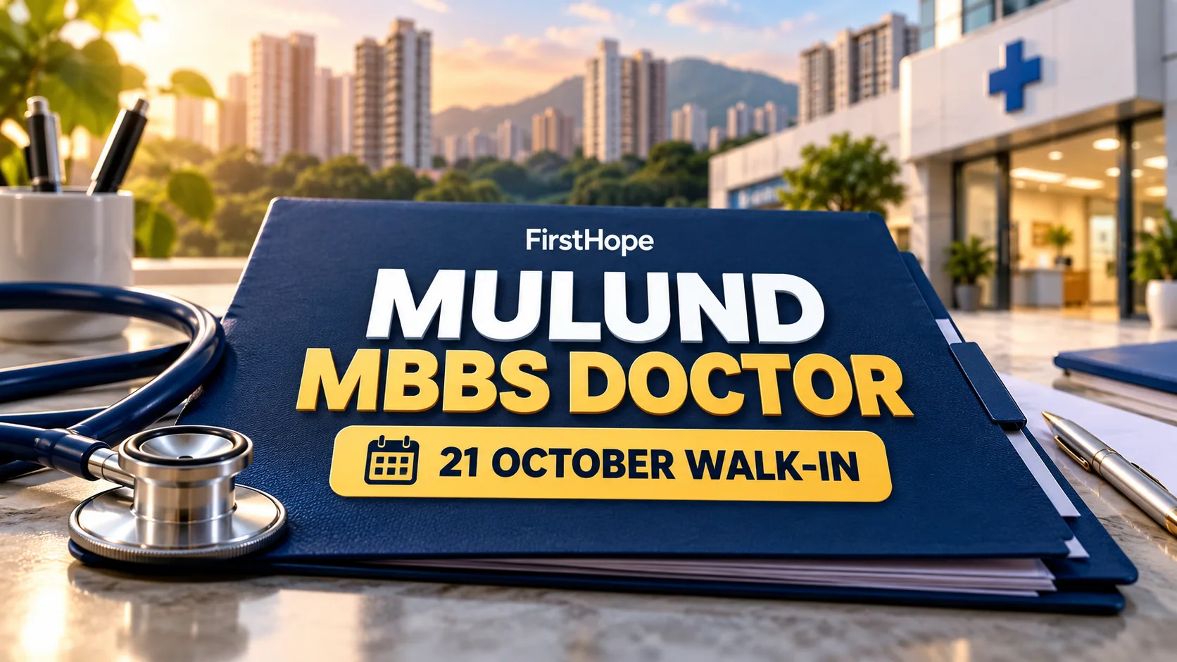MULUND MBBS DOCTOR — 21 OCTOBER WALK-IN. FirstHope career and exam update.