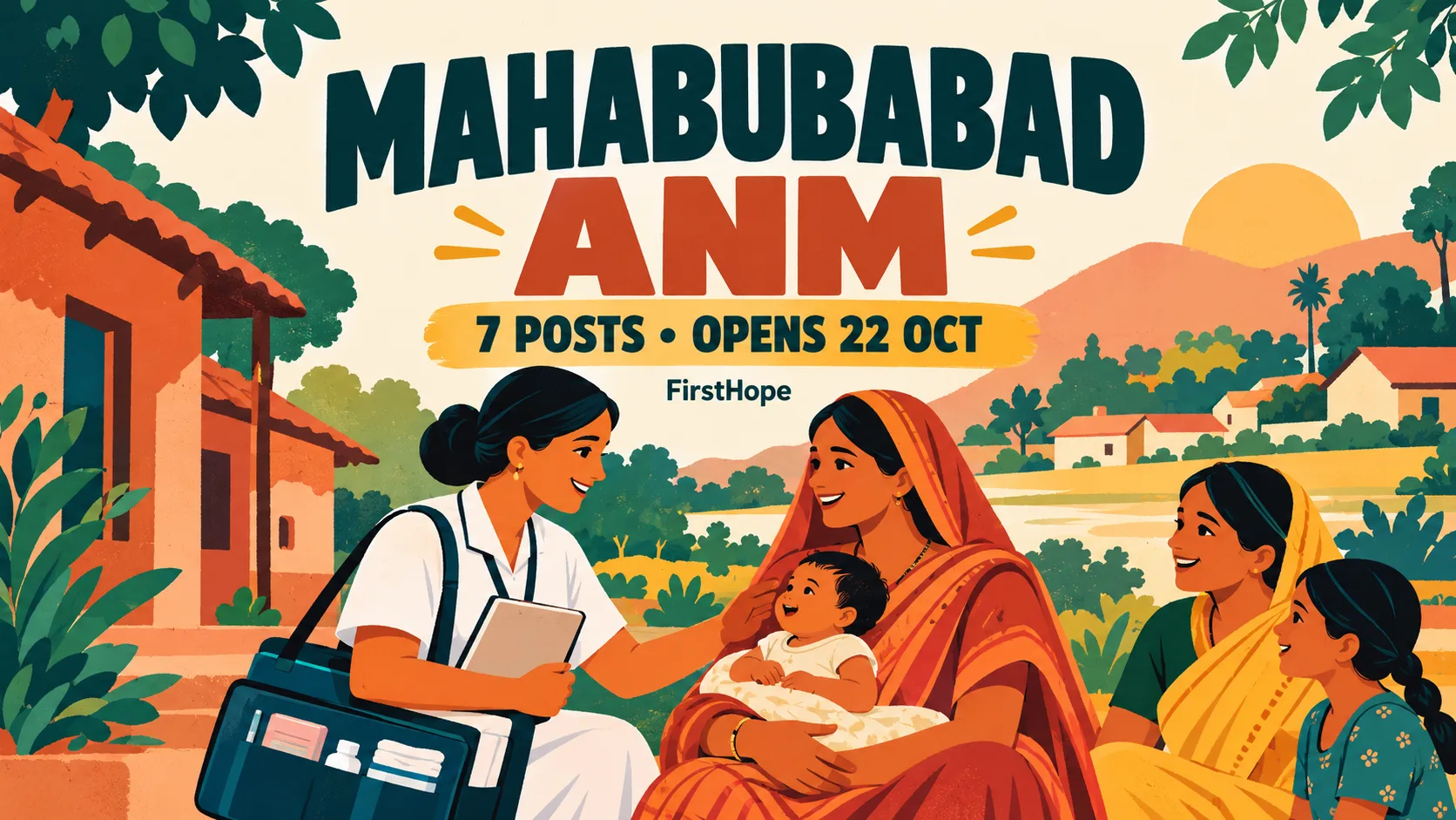 MAHABUBABAD ANM — 7 POSTS • OPENS 22 OCT. FirstHope career and exam update.