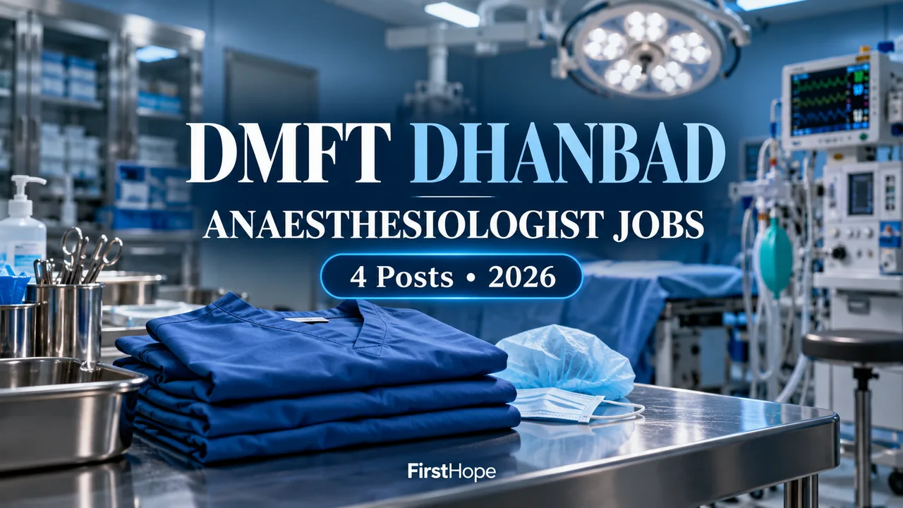 DMFT Dhanbad Anaesthesiologist Recruitment 2026: 4 Posts, Apply by 21 November — FirstHope career update