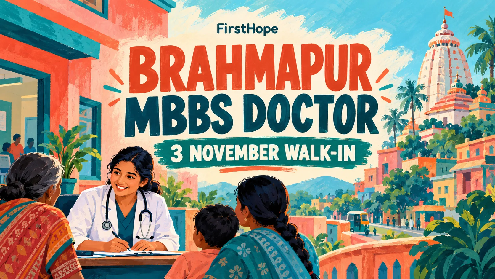 BRAHMAPUR MBBS DOCTOR — 3 NOVEMBER WALK-IN. FirstHope career and exam update.