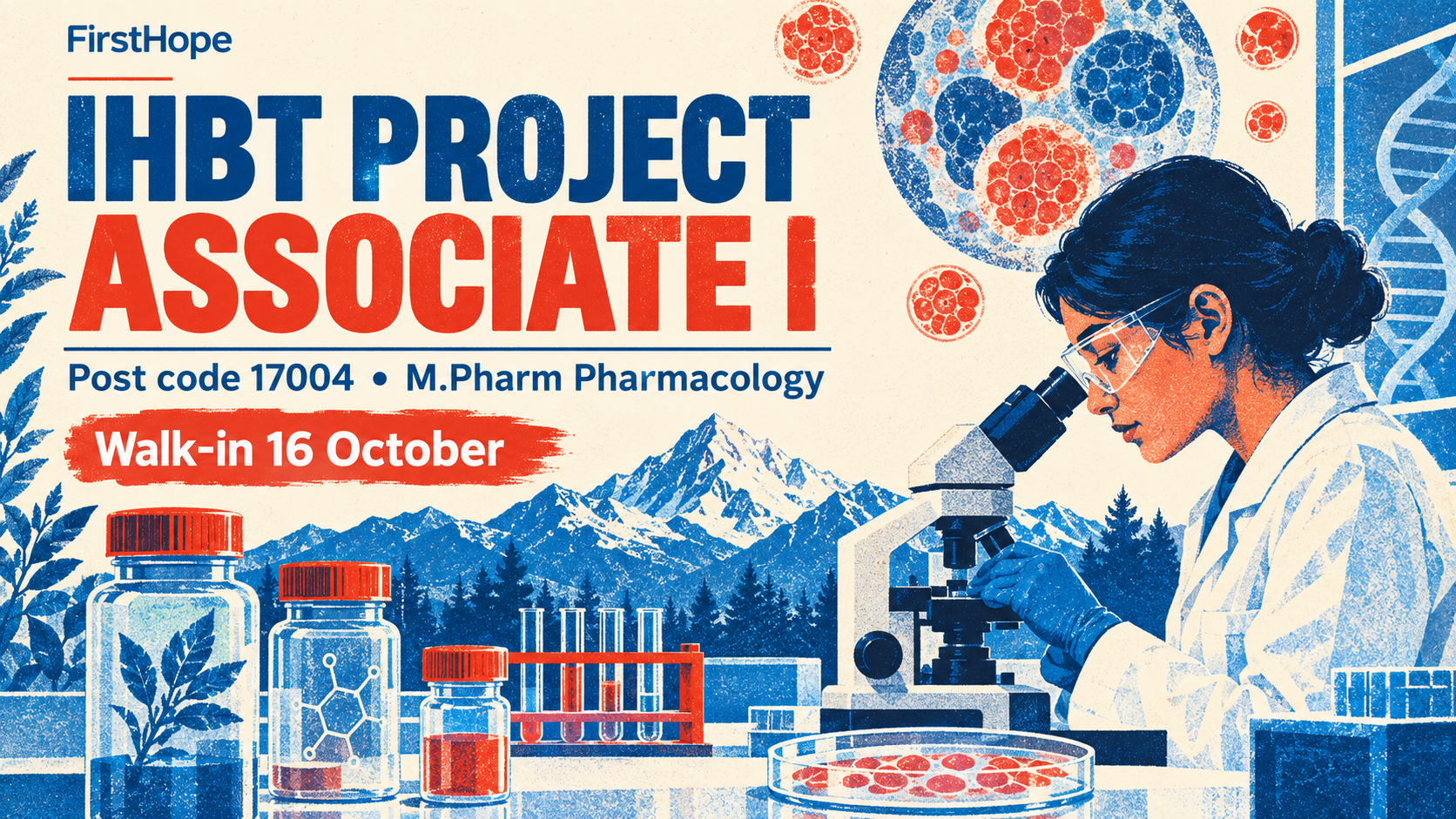 CSIR-IHBT, Palampur ihbt project associate i cover, with Post code 17004 • M.Pharm Pharmacology and interview date text.