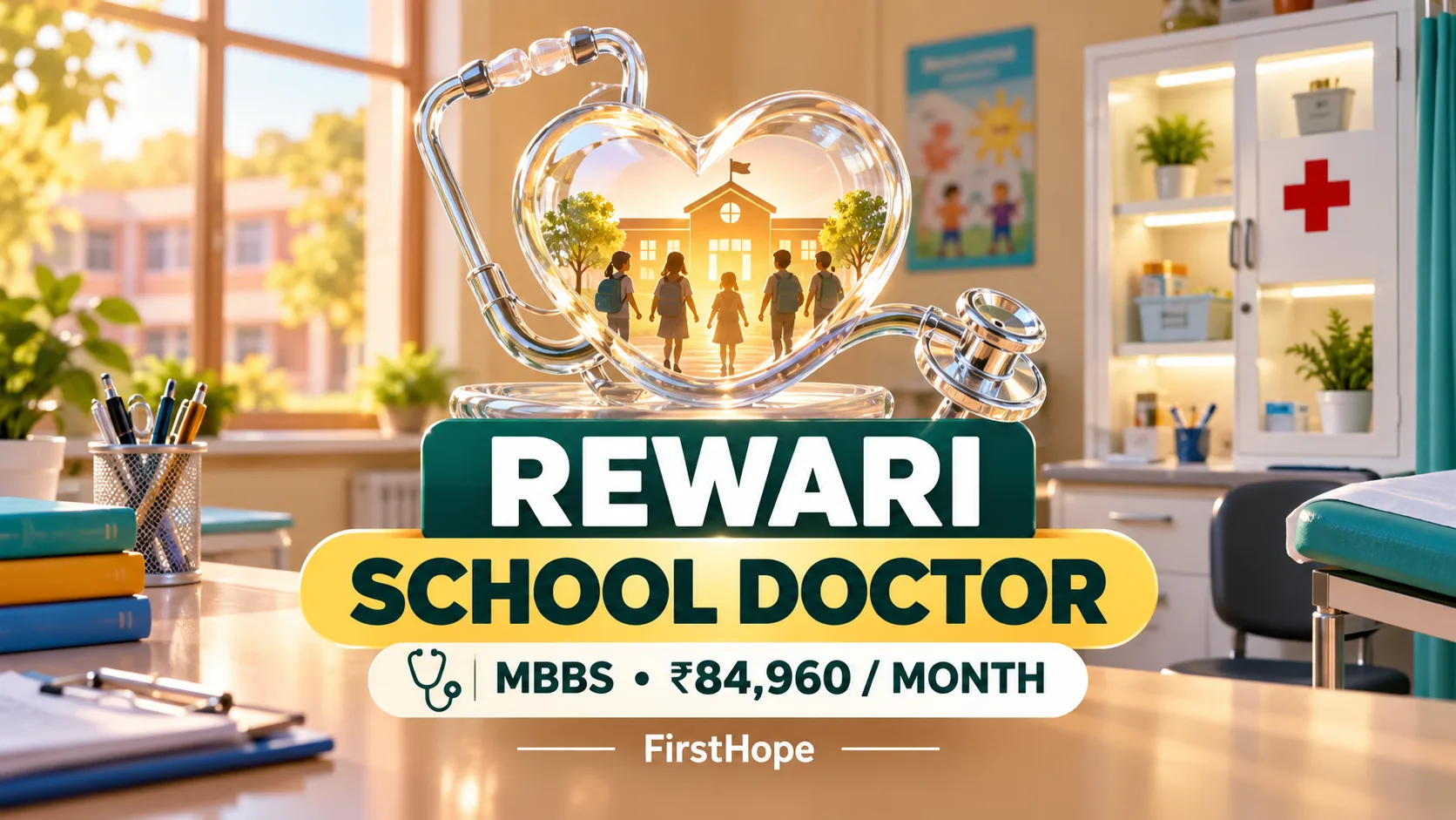 REWARI SCHOOL DOCTOR — MBBS • ₹84,960 / MONTH. FirstHope career and exam update.