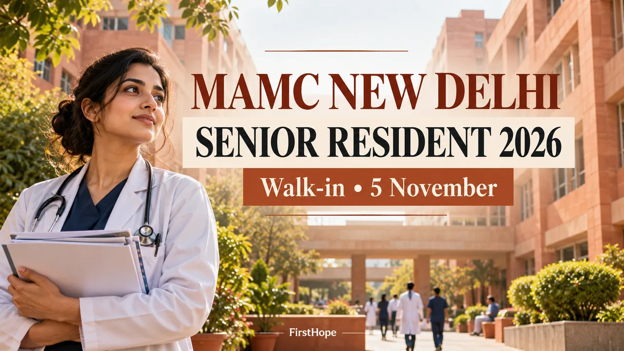 MAMC Pathology Senior Resident 2026: 3 Posts, 5 November Walk-In — FirstHope career update