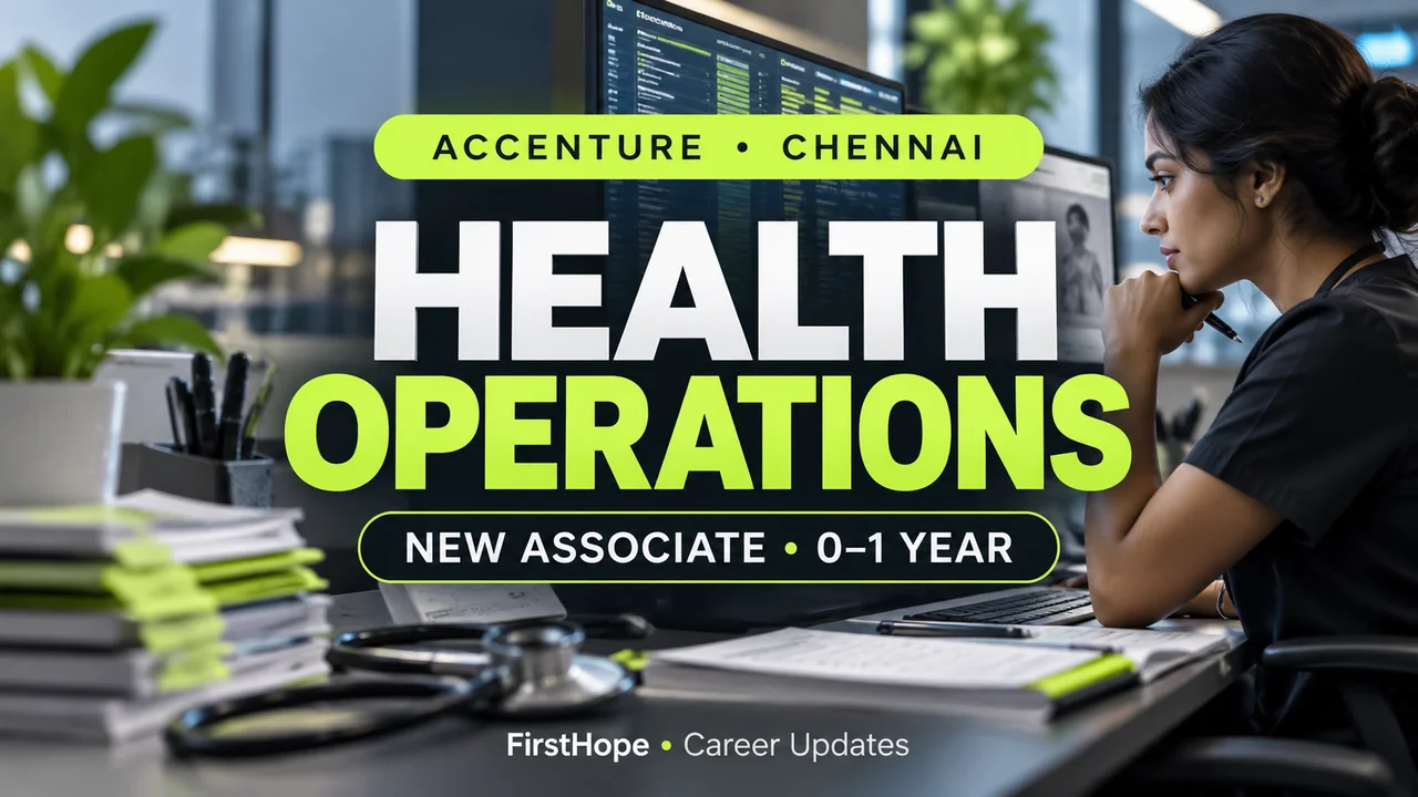 Accenture Health Operations New Associate 2026: Chennai, 0–1 Year — FirstHope career update