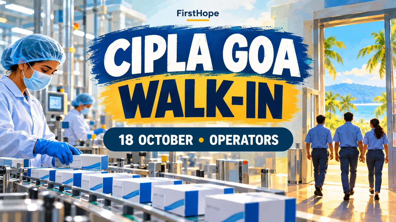 CIPLA GOA WALK-IN — 18 OCTOBER • OPERATORS. FirstHope career and exam update.