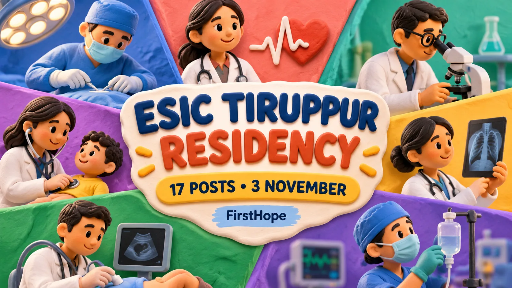 ESIC TIRUPPUR RESIDENCY — 17 POSTS • 3 NOVEMBER. FirstHope career and exam update.
