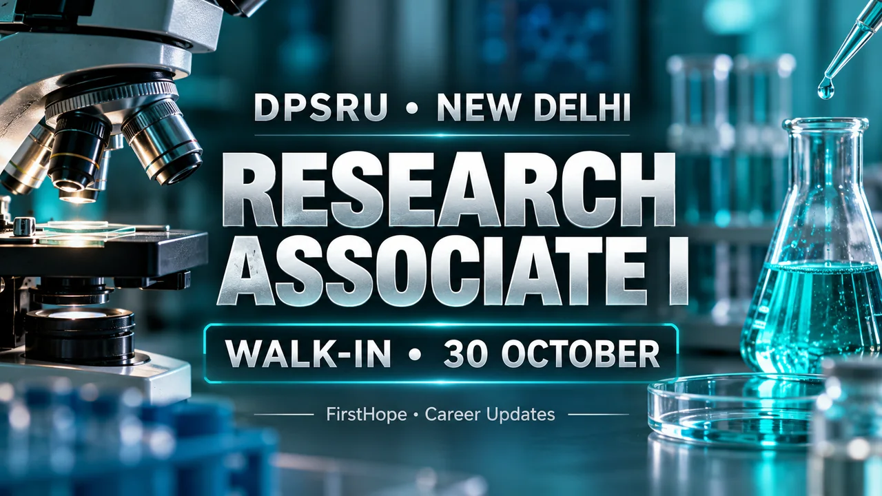 DPSRU Research Associate I 2026: Pharmacology PhD Route, 30 October Walk-In — FirstHope career update