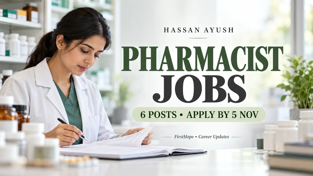 Hassan AYUSH Pharmacist Recruitment 2026: 6 Posts, Apply by 5 November — FirstHope career update