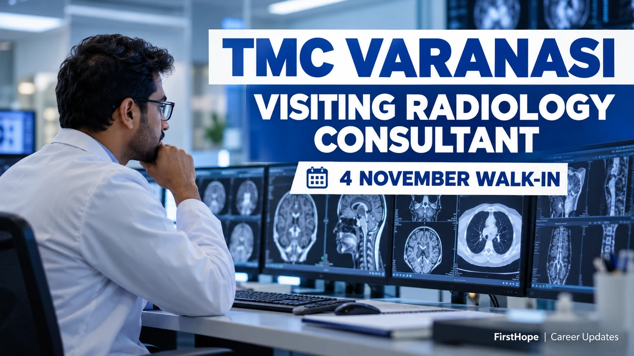 TMC Varanasi Visiting Radiology Consultant cover showing a reading room and 4 November walk-in.