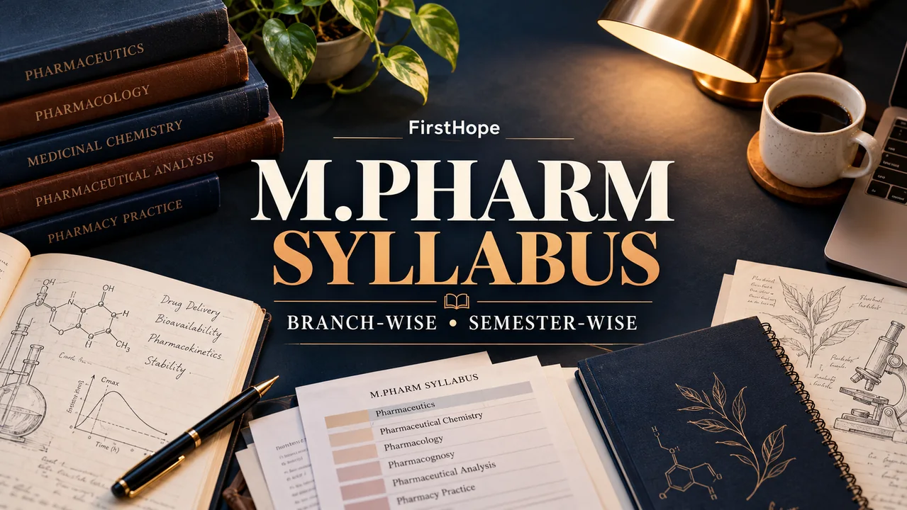 M.Pharm Syllabus PDF: Branch-Wise Subjects and Notes — FirstHope study and career guide.