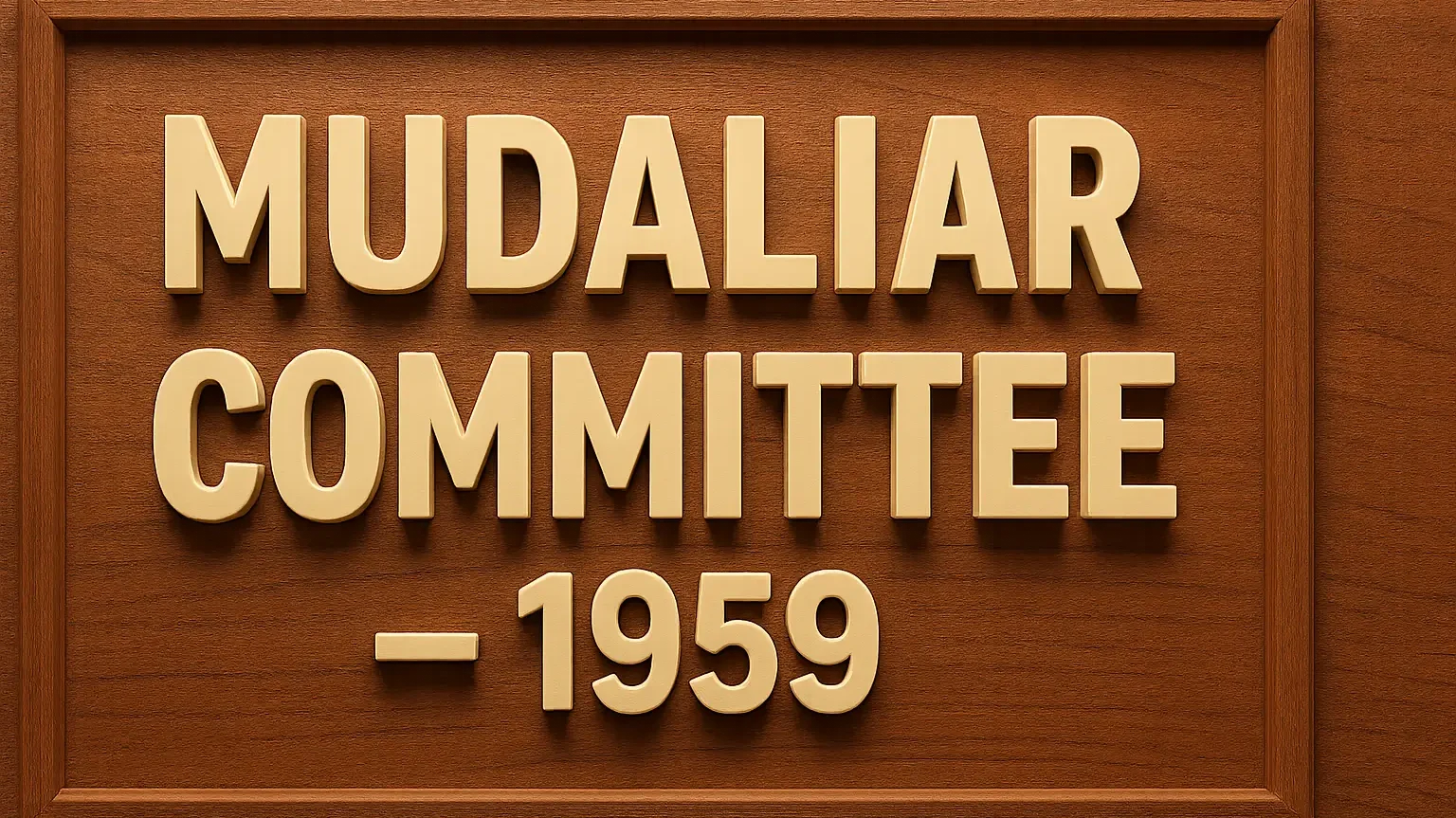 Mudaliar Committee 1959