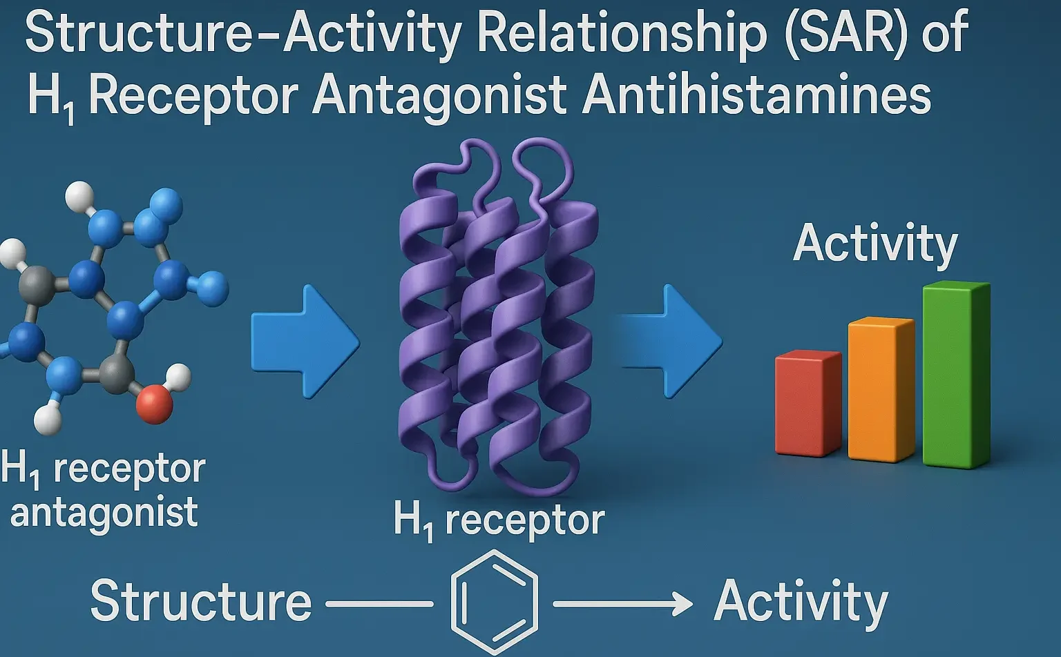 Structure-Activity Relationship (SAR) of H₁ Receptor Antagonist Antihistamines