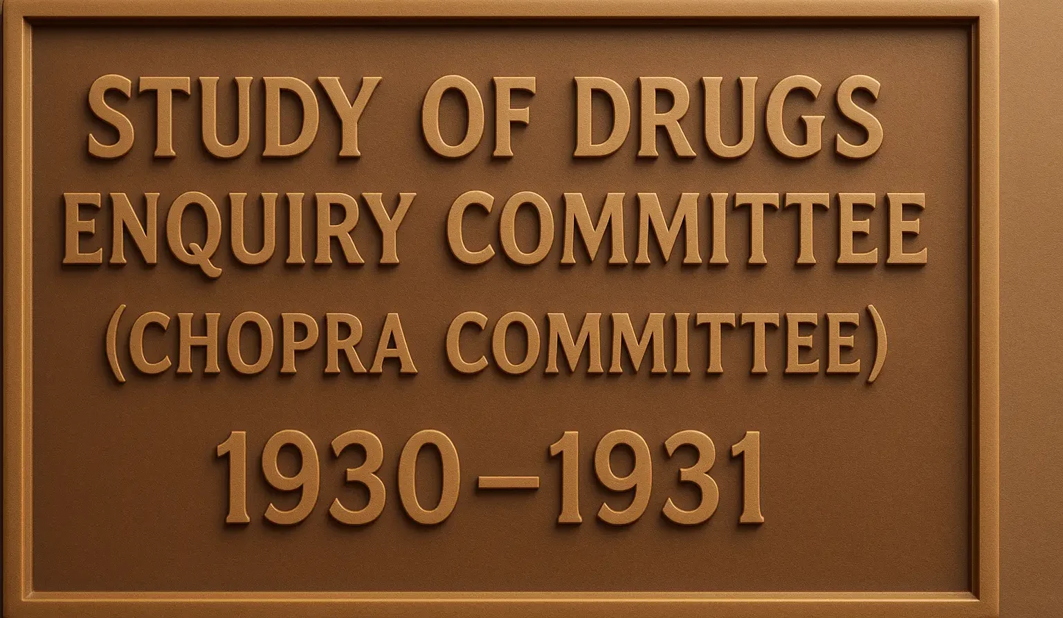 Study of Drugs Enquiry Committee (Chopra Committee) – 1930–1931