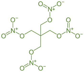 structure of Pentaerythritol Tetranitrate structure of Pentaerythritol Tetranitrate