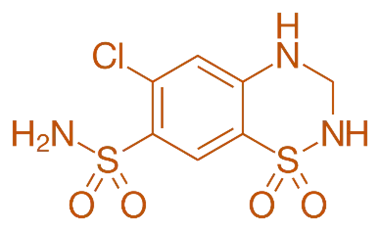 structure of Hydrochlorothiazide structure of Hydrochlorothiazide