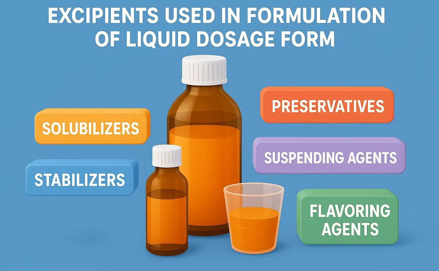 Excipients used in formulation of liquid dosage form