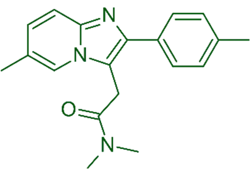Chemical Structure of Zolpidem (non-benzodiazepine hypnotic)