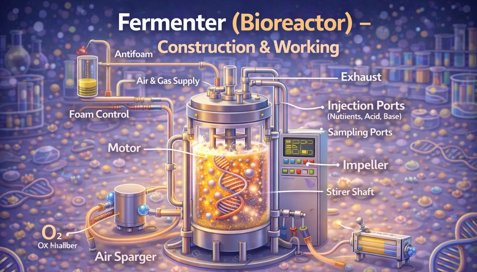 Fermenter (Bioreactor) – Construction & Working