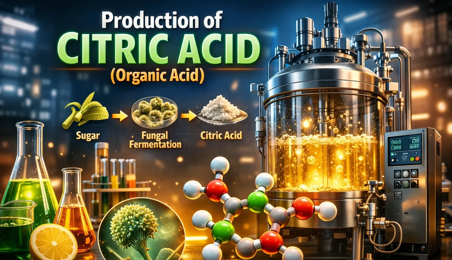 Production of Citric Acid (Organic Acid)