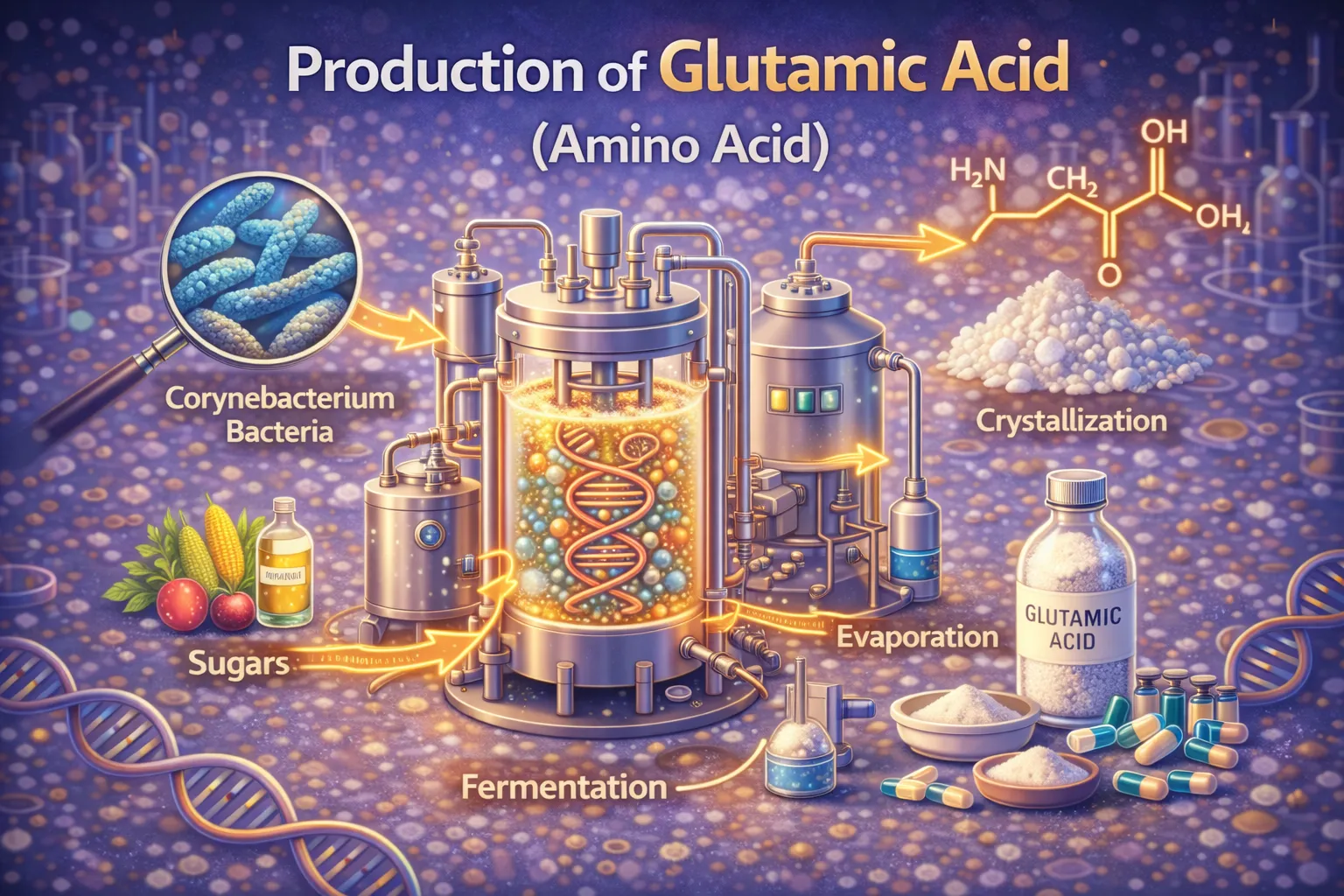 Production of Glutamic Acid (Amino Acid)