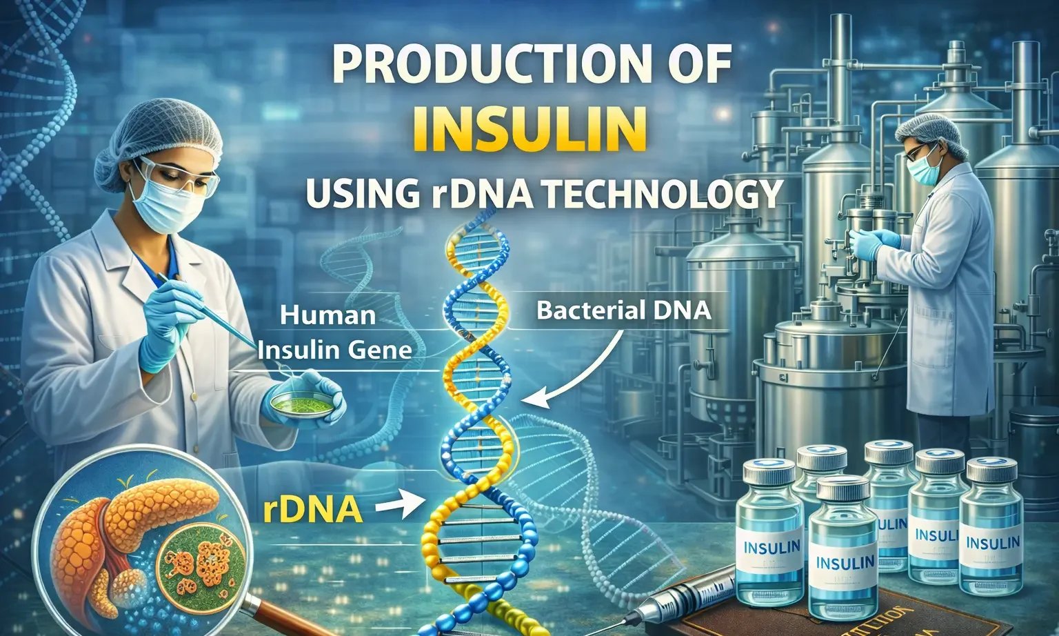 Production of Insulin Using rDNA Technology