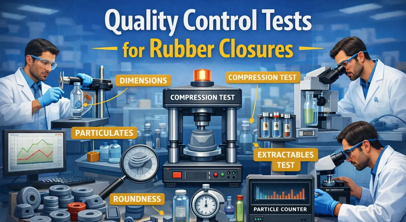 Quality Control Tests for Rubber Closures