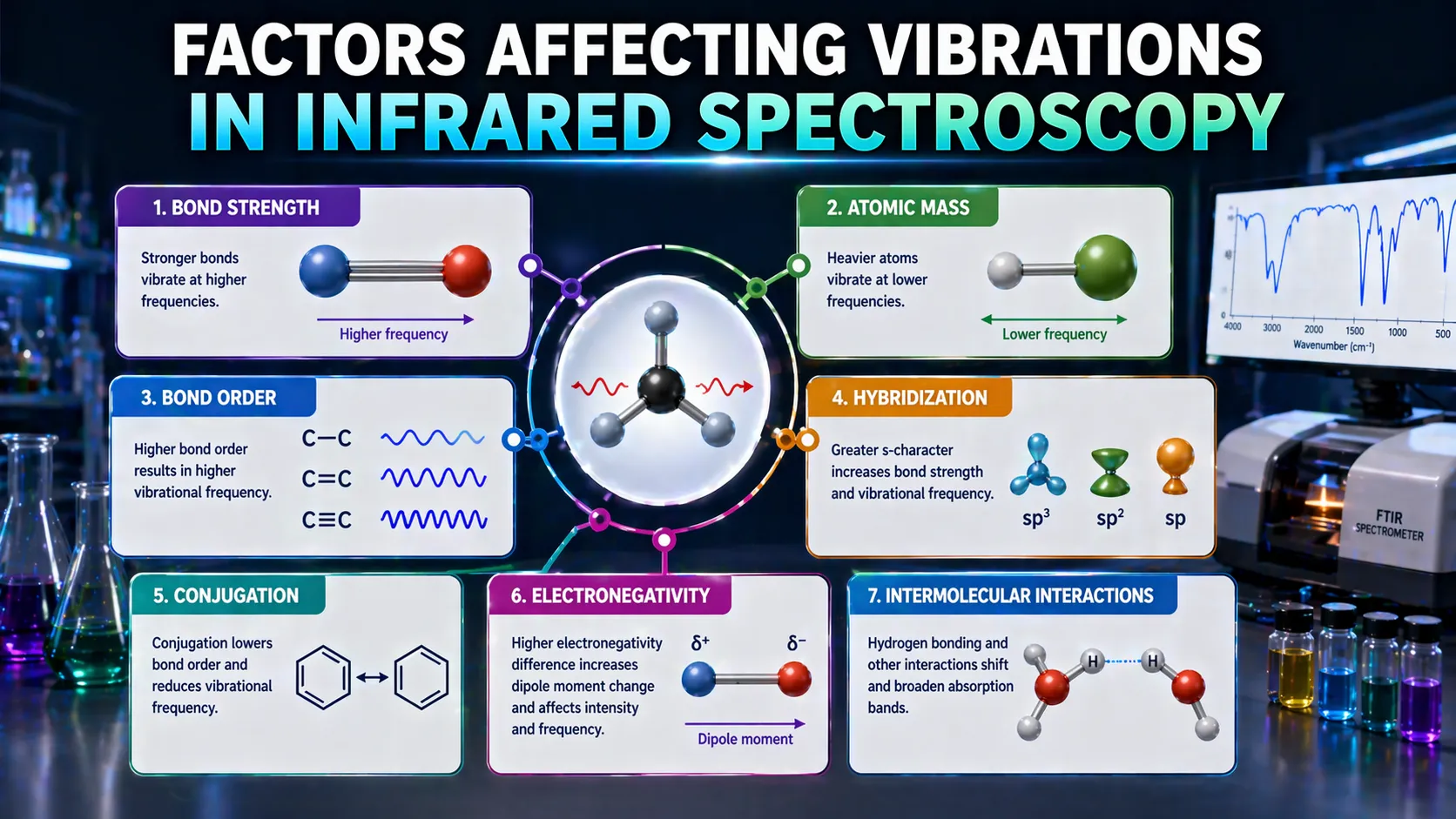 Factors Affecting Vibrations in Infrared Spectroscopy
