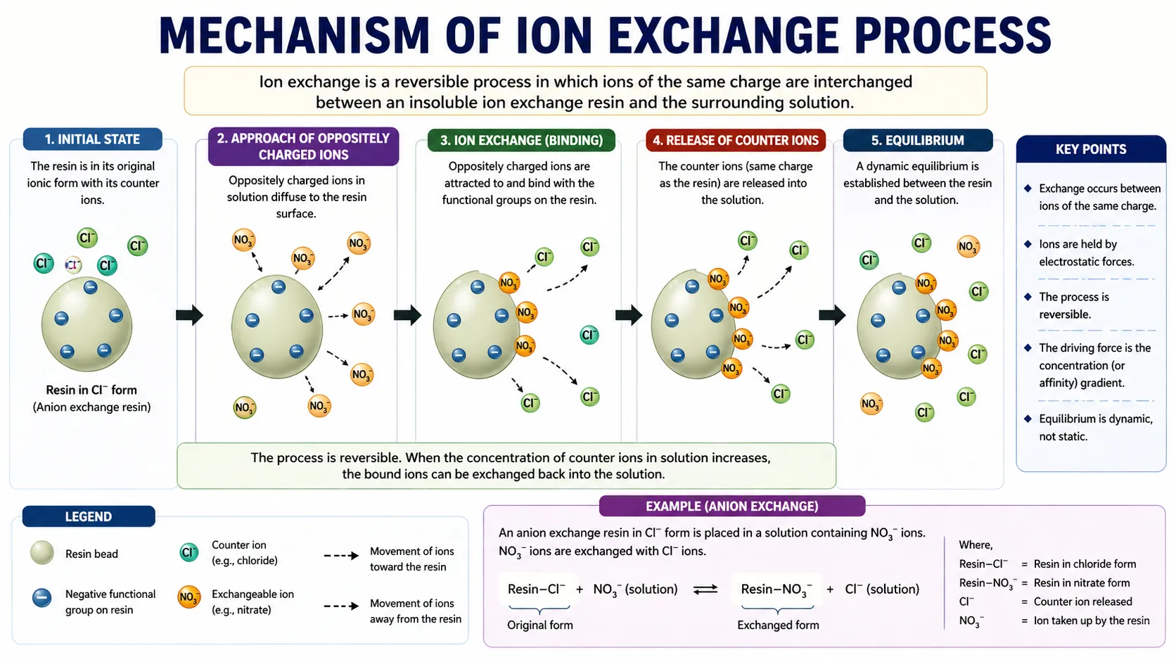 Mechanism of Ion Exchange Process