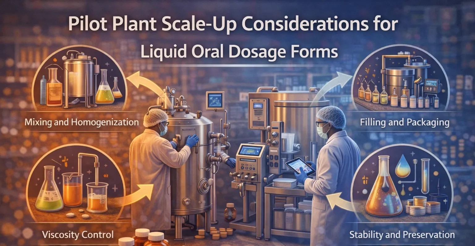 Pilot Plant scale-up considerations for liquid oral dosage forms