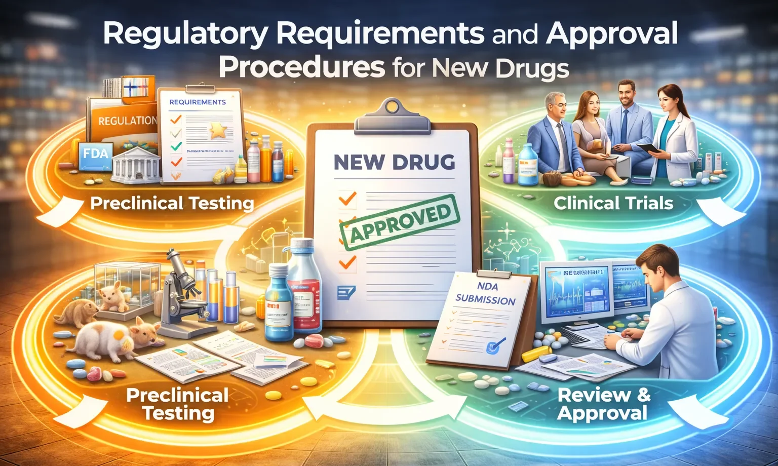 Regulatory requirements and approval procedures for New Drugs